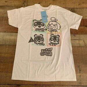 Animal crossing new horizons Nintendo mens friends short sleeve tee white - M